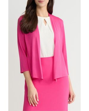 Kasper Self Edge Open Front Cardigan - Pink