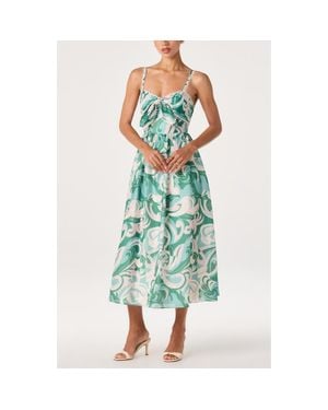 Astr Makayla Sleeveless A-Line Dress - Green