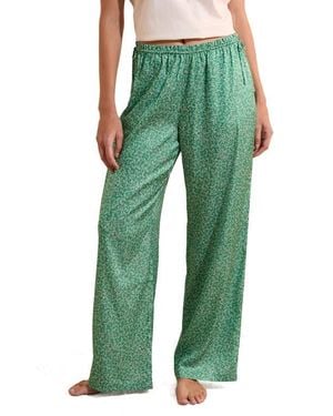 Etam Teverde Floral Sleep Pants - Green