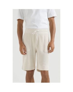 Brunello Cucinelli Cotton English Rib Knit Bermuda Shorts - Natural