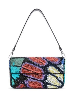 STAUD Timmy Beaded Shoulder Bag - Blue