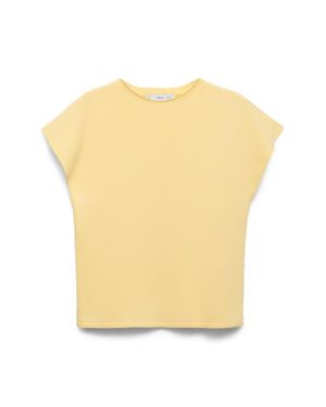 Mango Cap Sleeve Fine Knit Sweater - Yellow