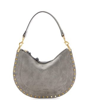 Isabel Marant Oskan Soft Suede Zipped Shoulder Bag - Gray