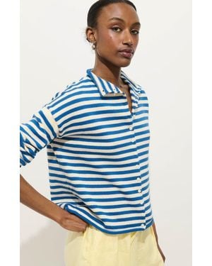 Alex Mill Taylor Stripe Cotton & Cashmere Cardigan - Blue