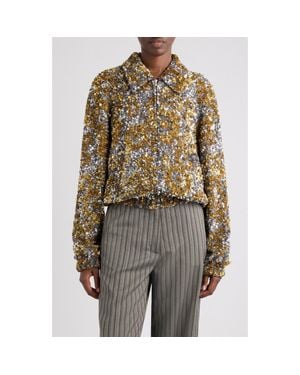 Dries Van Noten Abstract Sequin Jacket - Metallic
