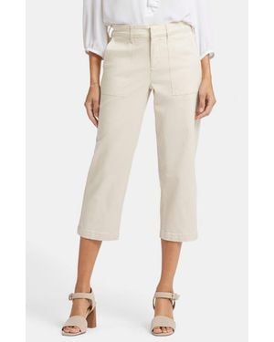 NYDJ Straight Leg Stretch Twill Utility Capri Pants - Natural