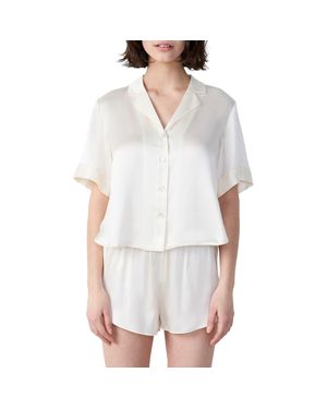 Etam Pearly Silk Pajama Top - White