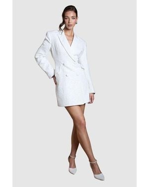 Coast Bridal Collared Neck Blazer Dress - White