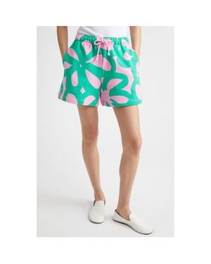 Marimekko Miksaus Jättikukka Kioski Sweat Shorts - Green