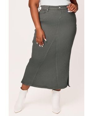 Slink Jeans Denim Midi Skirt - Gray
