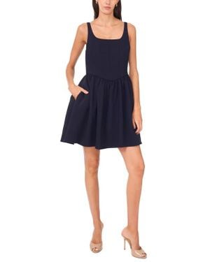 Cece Corset Bodice Fit & Flare Minidress - Blue