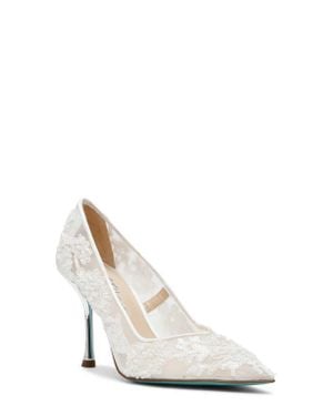 Betsey Johnson Jenii Sequin Mesh Pump - White