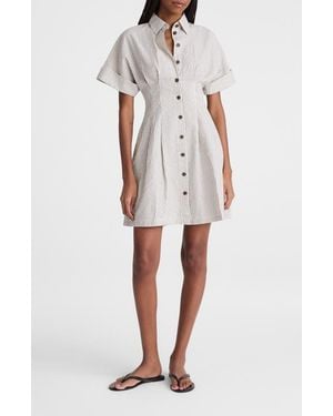 Madewell The Perry Stripe Cotton Seersucker Mini Shirtdress - White