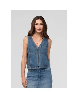 DUER Performance Denim Zip Front Vest - Blue