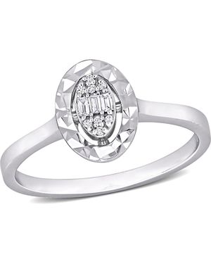 Julianna B Diamond Oval-Shape Cluster Ring 14K - White