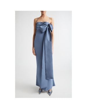 BERNADETTE Bart Taffeta Gown - Blue