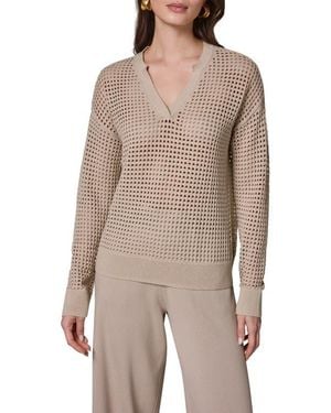 Donna Karan Cotton Pointelle Sweater - Brown