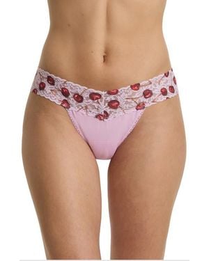 Hanky Panky Print Low Rise Thong - Pink