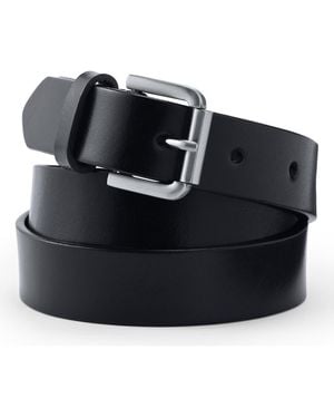 Lands' End Plus Size Classic Leather Belt - Black