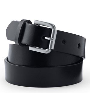 Lands' End Plus Size Classic Leather Belt - Black