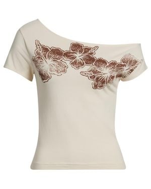 PacSun Hibiscus Off The Shoulder Top - White