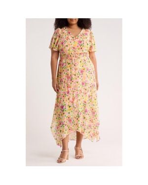 Cece Smocked Waist Maxi Dress - Metallic