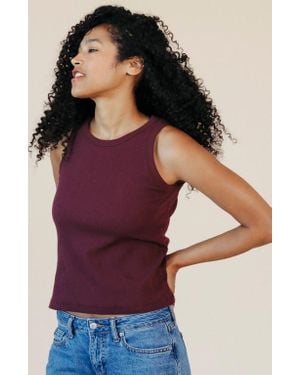 Poplinen Charlie Ribbed Tank - Purple