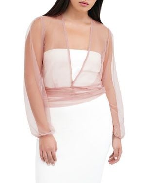 MARCELLA Verona Sheer Mesh Wrap Bolero - Pink