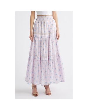 LoveShackFancy Phia Maxi Skirt - Purple
