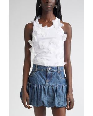 Coperni Butterfly Appliqué Rib Organic Cotton Tank - White
