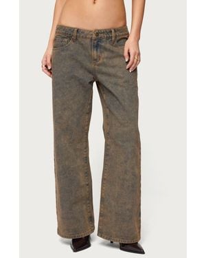Edikted Ace Low Rise Baggy Jeans - Brown