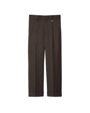 Burberry Wool Tailored Pants - Multicolor