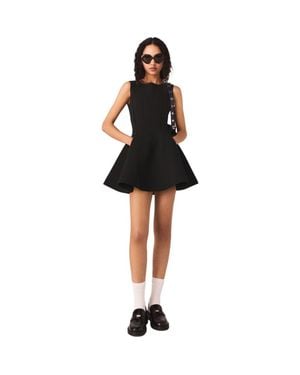 Maje Skater Dress With Jeweled Bows - Black