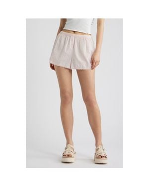 BP. Cotton Seersucker Boxer Shorts - White