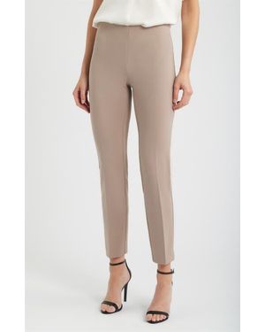 Anne Klein Hollywood Slim Ankle Pants - Natural
