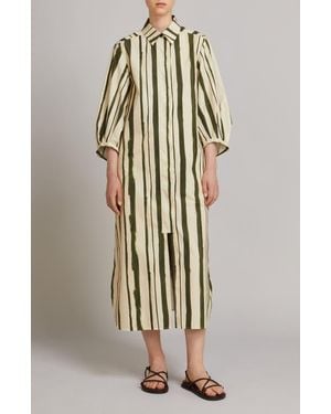 MM by Max Mara Falda Stripe Maxi Shirtdress - Multicolor