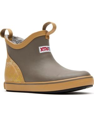 XtraTuf Trolling Ice Fleece Lined Waterproof Ankle Deck Boot - Gray