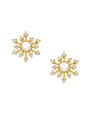 Sethi Couture Leena Diamond Stud Earrings - Metallic