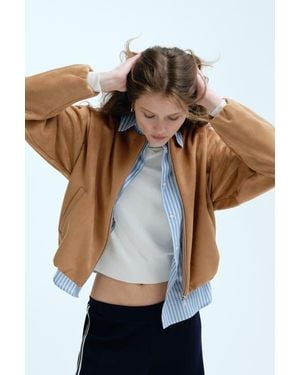 H&M Oversized Jersey Jacket - Natural