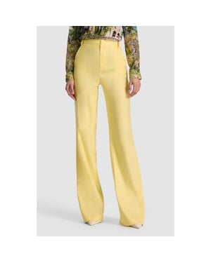 Alice + Olivia Lula Linen Blend Flare Leg Pants - Yellow