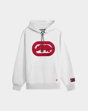 Ecko' Unltd Chenille Rhino Brand Hoodie - White