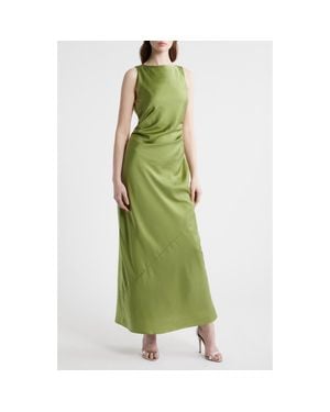 Wayf Isadora Open Cowl Back Cocktail Dress - Green