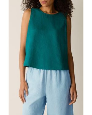 Eileen Fisher Organic Linen Shell - Blue