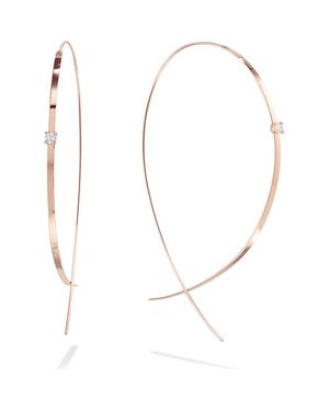 Lana Jewelry Flat Upside Down Diamond Hoop Earrings - Metallic