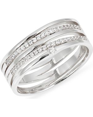 Nordstrom Demifine Cubic Zirconia Crossover Multiband Ring - Metallic