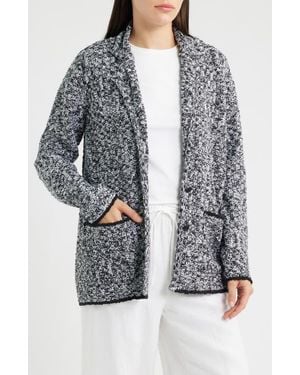 Eileen Fisher Notch Collar Organic Cotton Blend Jacket - Black