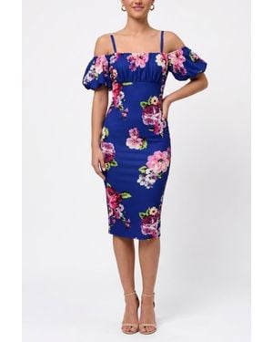 Rachel Roy Samira Off The Shoulder Midi Dress - Blue