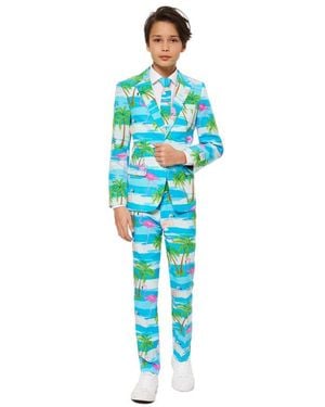 Opposuits Flaminguy Two-Piece Suit With Tie - Blue