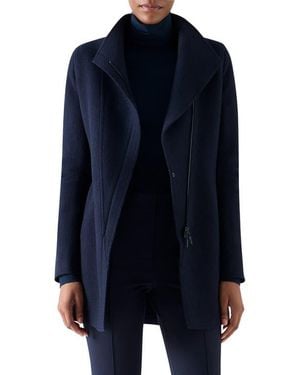 Akris Punto Asymmetric Wool Jacket - Blue
