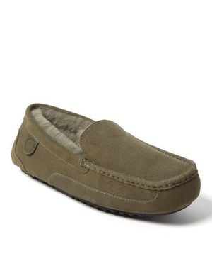 Dearfoams Fireside Melbourne Genuine Shearling Moccasin Slipper - Green